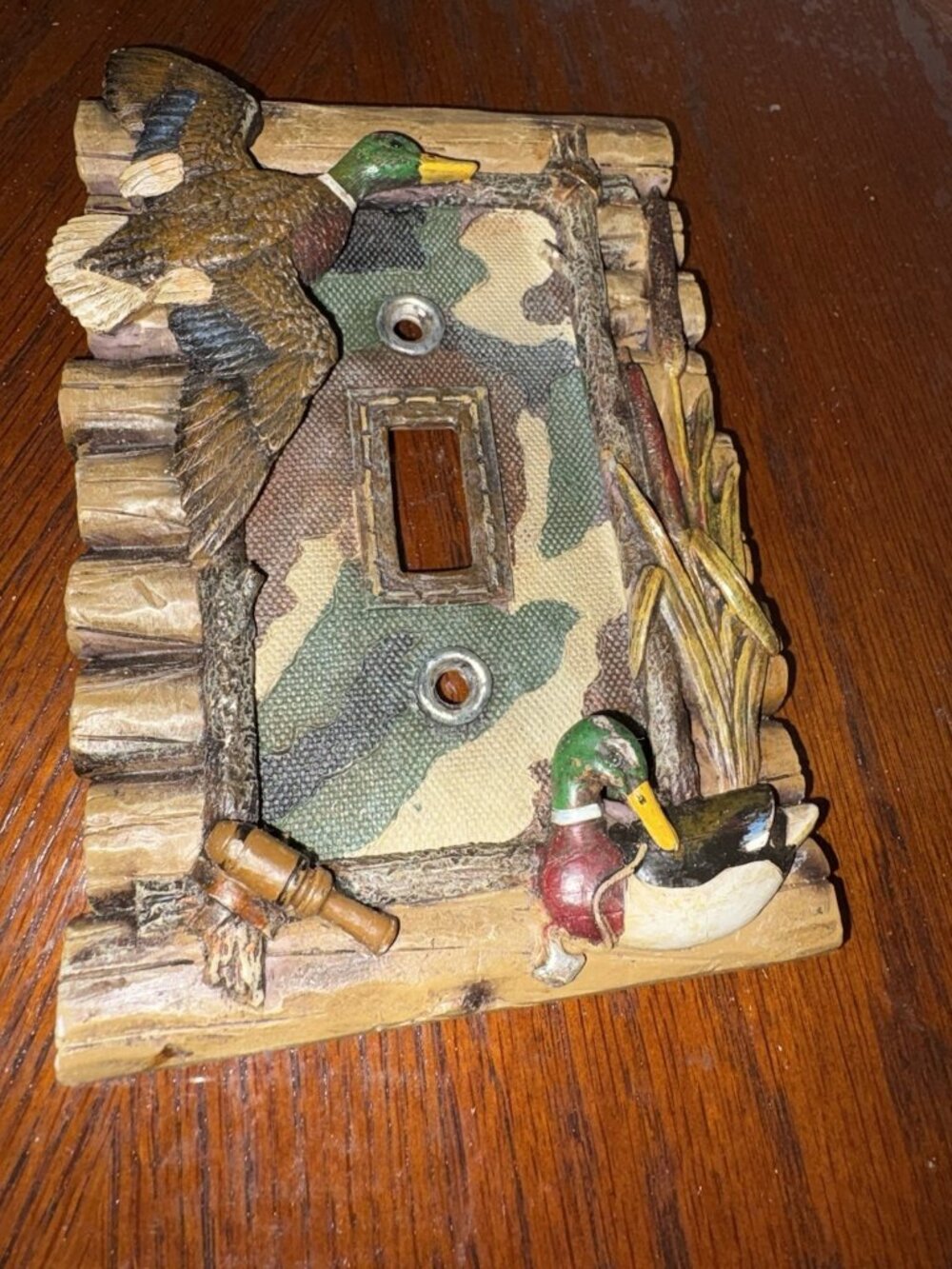 Duck Hunter Cabin Camo 1-Gang Single Toggle Light Switch Wall Plate Cover, Resin